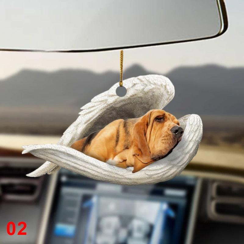 Acrylic Pendant Car Interior Pendant Sleeping Angel Dog Model Car Home